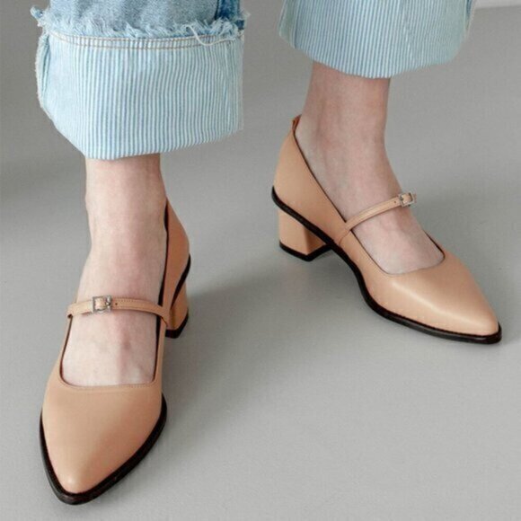 Marcie Mrc003 Strap Pumps Peach Size 37 (US 7) - Picture 1 of 13